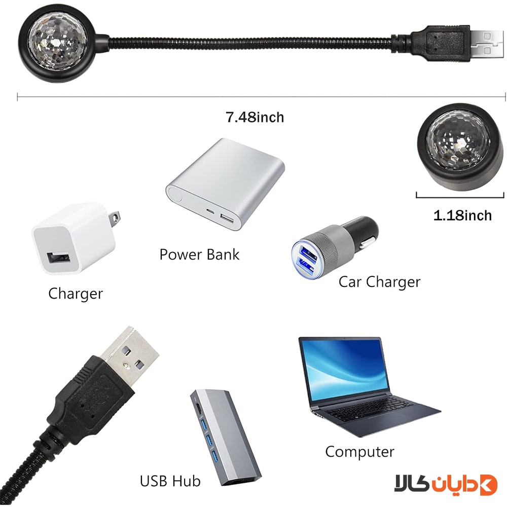 مشاهده و قیمت رقص نور USB M9 از دایان کالا