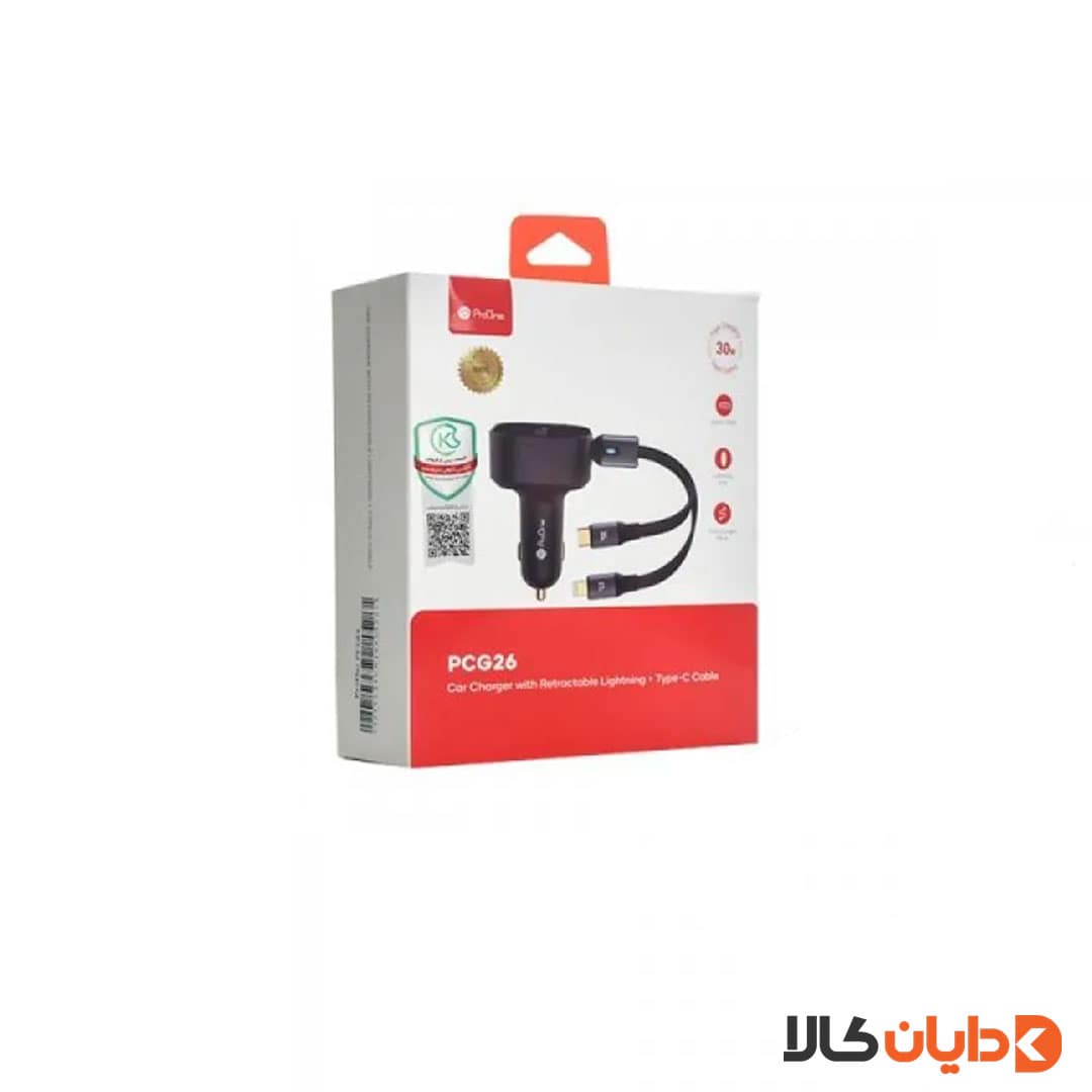 شارژر فندکی 30W پرووان PROONE مدل PCG26