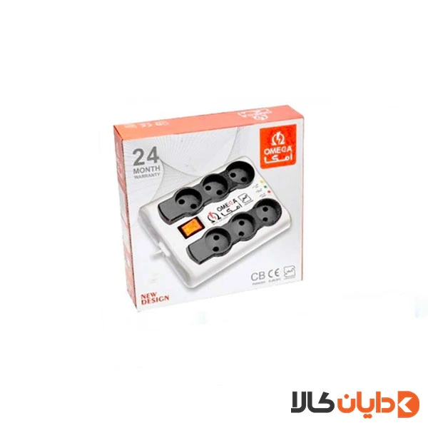 محافظ برق 6 خانه 3 متر امگا OMEGA مدل P6000