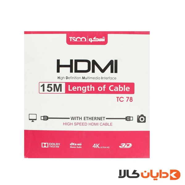 کابل HDMI تسکو TSCO مدل TC 78 طول 15متر