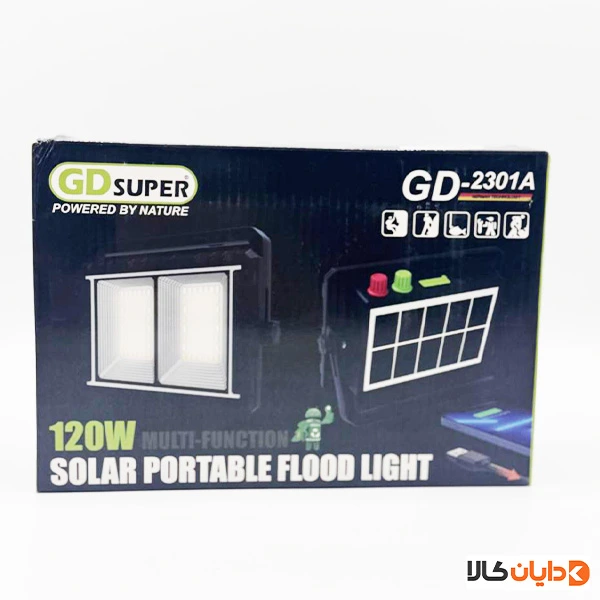 چراغ اضطراری خورشیدی GD SUPER مدل 2301A
