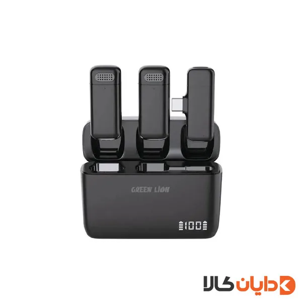 میکروفن بی سیم تایپ سی گرین لاین GREENLION مدل DUO CAST