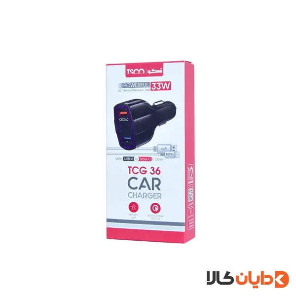 شارژر فندکی 33W تسکو TSCO مدل TCG36