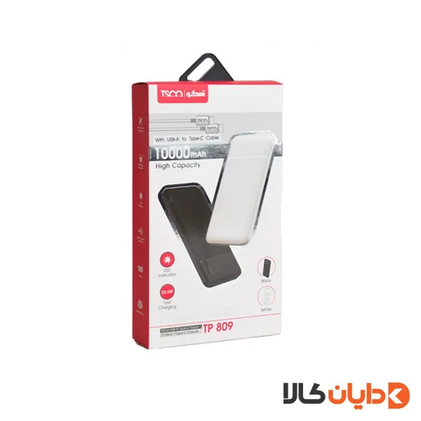 پاوربانک فست شارژ 10000 تسکو TSCO مدل TP809