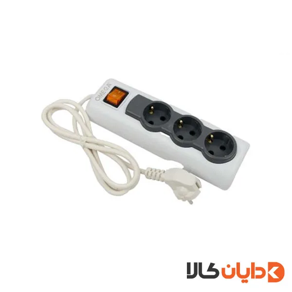 چند راهی برق ارت دار امگا OMEGA مدل R3000 با طول 5متر