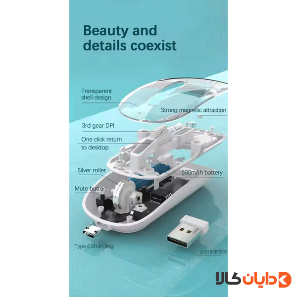 موس بی سیم WIRELESS مدل BM100