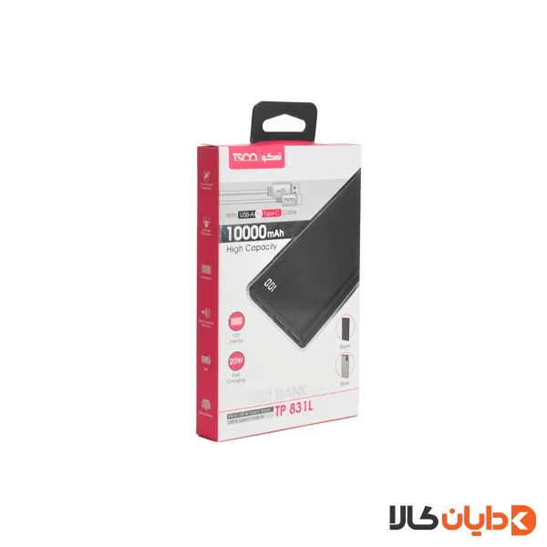 پاوربانک فست شارژ 10000 تسکو TSCO مدل TP831L