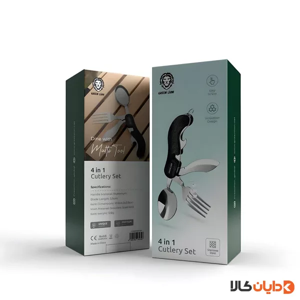 ست قاشق چنگال 4 کاره گرین لاین GREEN LION