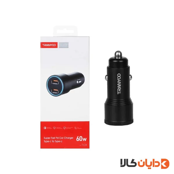 شارژر فندکی 60W ترانیو TRANYOO مدل C24