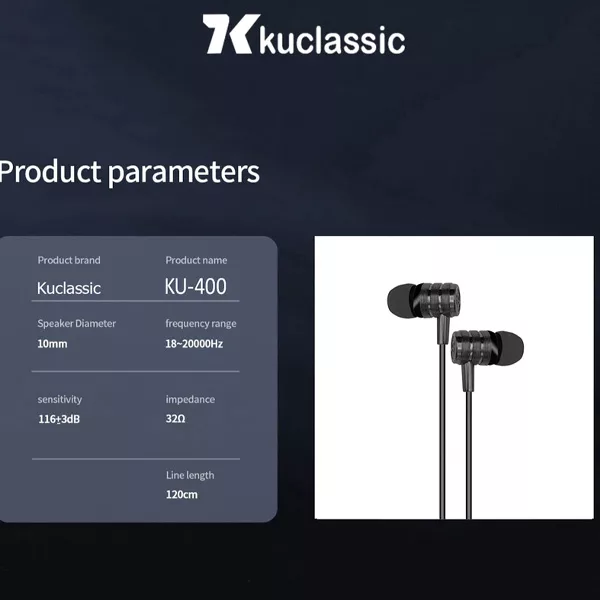 هندزفری کوکلاسیک KUCLASSIC مدل KU400