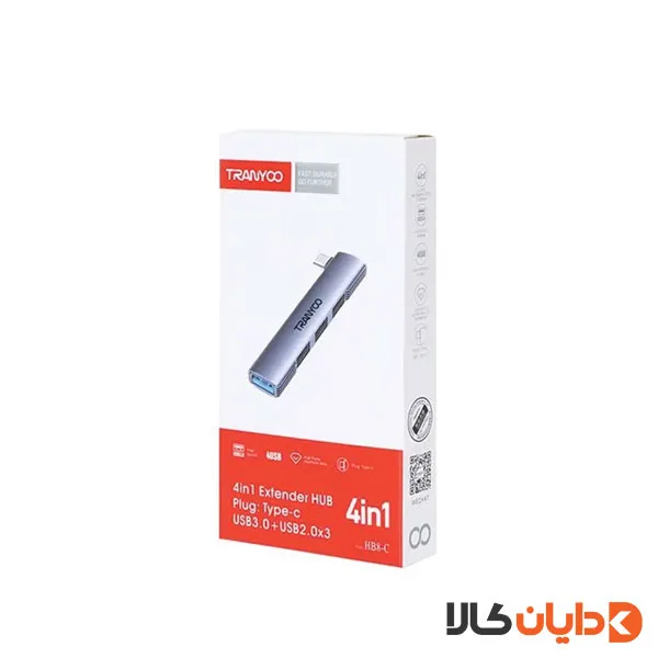 هاب تایپ سی چندکاره ترانیو TRANYOO مدل HB8