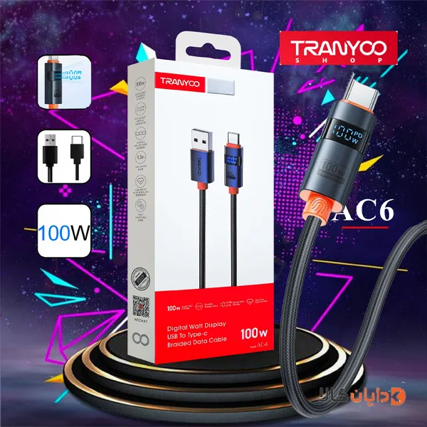 کابل تایپ سی ترانیو TRANYOO مدل AC6
