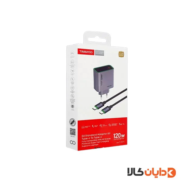 شارژر تایپ سی 120W ترانیو TRANYOO مدل EU8C