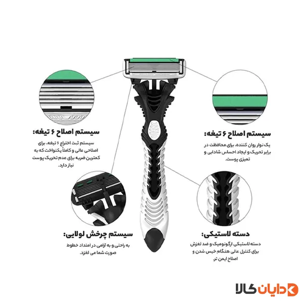 ژیلت دورکو DORCO مدل 6 تیغ