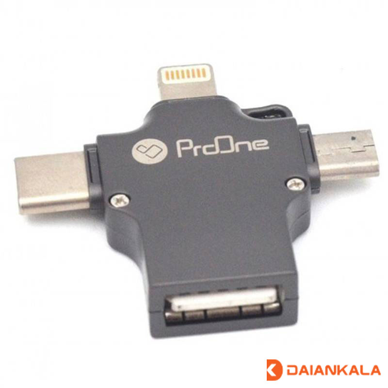 مبدل USB به MicroUSB / LIGHTNING / TYPE C پرووان PROONE مدل PCO04