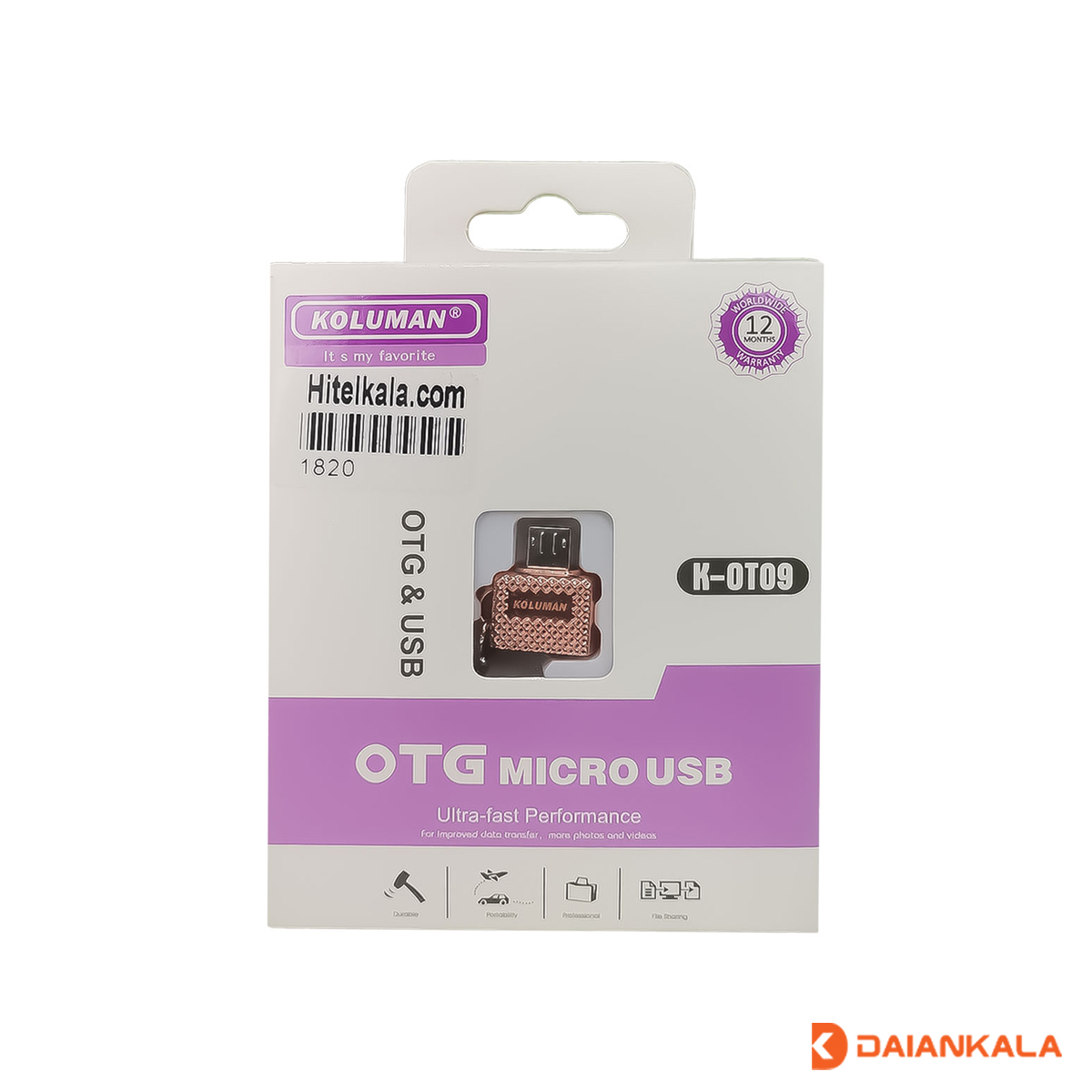 مبدل OTG microUSB به USB کلومن مدل K-OT09