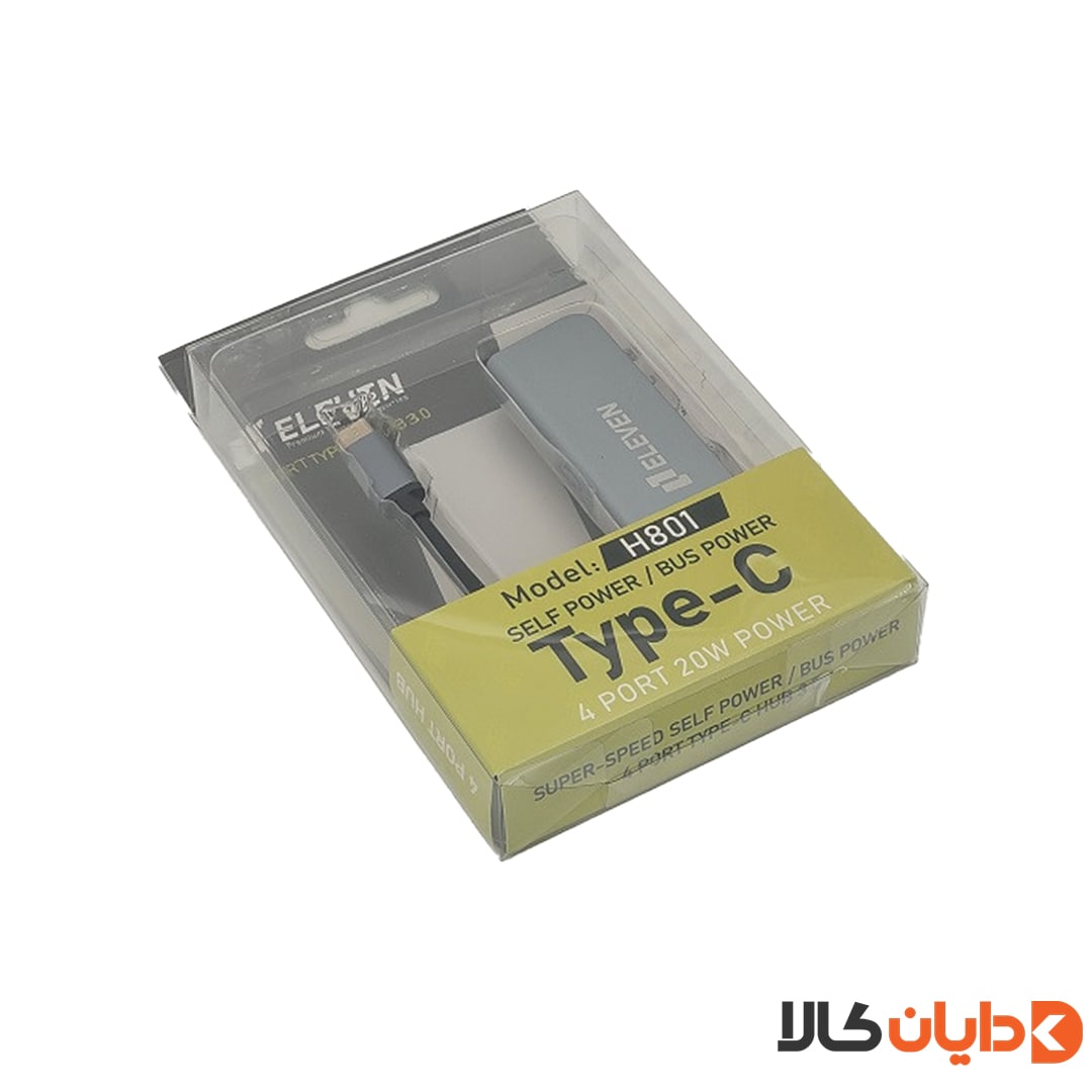 قیمت و خرید هاب 4 پورت USB 2.0 پورت ایلون مدل TYPE-C H801 از دایان کالا